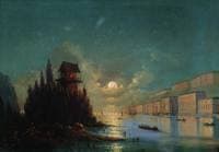 View of a Seaside Town with a Lighthouse