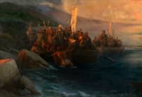 The Disembarkation of Christopher Columbus with Companions on an American Island Named San Salvador