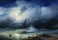 Rough Sea at Night