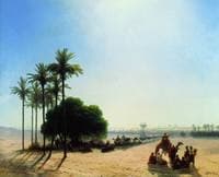 Caravan in the Oasis, Egypt