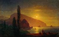 Night in Crimea. View of Ayu Dag
