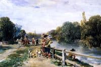 Figuras junto al rio