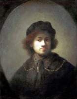 Self Portrait with Beret and Gold Chain