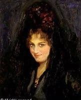 Mujer Con Mantilla