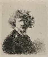 Rembrandt with Bushy Hair and a Small White Collar
