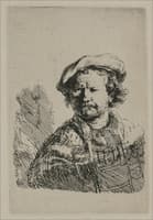 Rembrandt with a Flat Cap and Slashed Vest