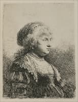Rembrandt's Wife Saskia with Pearls in her Hair