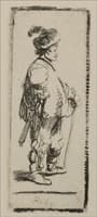 A Pole Leaning on His Stick, Looking to the Right