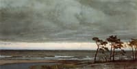 Seascape with Pines and Overhanging Clouds