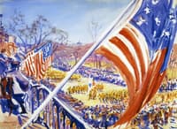 Flags, Beacon Street, Boston