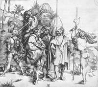 Five Lansquenets and an Oriental on Horseback