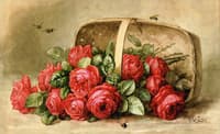 Still Life, Roses with Bumble Bees
