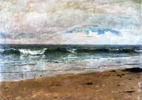 Seascape with Pines and Overhanging Clouds