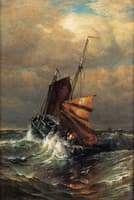 French Lugger Reefing Sail