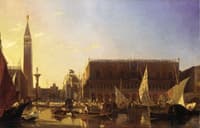 Gondolas on the Grand Canal in front of the Doge's Palace, Venice