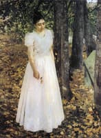 Young Woman in the Garden. Autumn