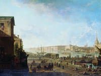 View of the Admiralty and Palace Embankmant from the First  Cadet corps