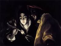 An Allegory with a Boy Lighting a Candle in the Company of an Ape and a Fool (FÃ¡bula)