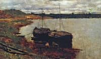 Barges. The Volga