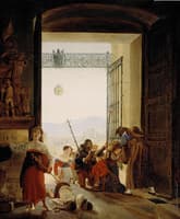 Pilgrims at the Entrance of the Lateran Basilica
