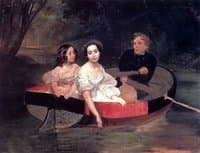 Self-portrait with Baroness Ye. N. Meller-Zakomelskaya and a Girl in a Boat. (Unfinished)