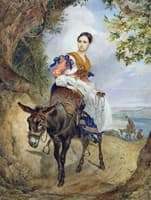 Olga Ferzen on a Donkeyback