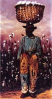 Negro Man with Basket of Cotton on Head