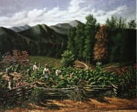 Tobacco Field with Five Figures (North Carolina)