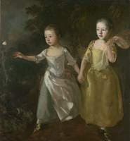 The Painter's Daughters Chasing a Butterfly