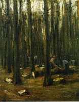 Holzhacker im Inneren eines Waldes