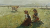 Niñas en el campo