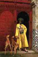 An Arab and His Dogs