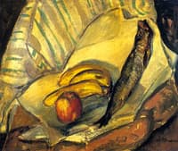Still LIfe with Trout, Bananas and Apple