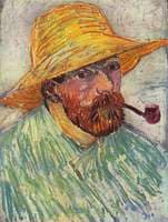 Self Portrait with Pipe and Straw Hat