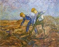Two Peasants Diging (after Millet)