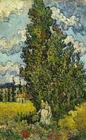 Cypresses and Two Women