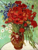 Red Poppies and Daisies