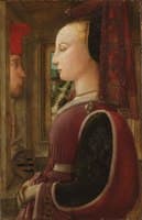 Portrait of a Woman with a Man at a Casement
