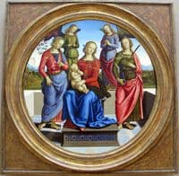 The Virgin and Child Surrounded by Two Angels, Saint Rosa, and Saint Catharine