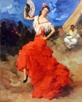 Bailaora con Traje  de cola rojo