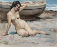 Desnudo en la playa