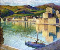Blue Boat in Port Collioure