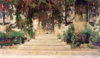 Perron et porte d'une maison
