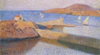 Collioure la chapelle sur la digue - voiles blanche
