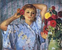 Young Woman with Flowers