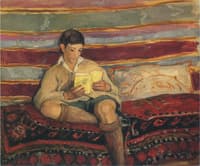 Young boy reading