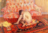 Nude on red carpet