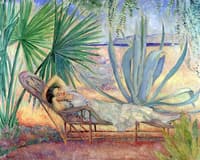 Maiden resting in the garden