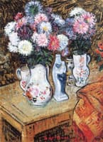 Flowers and Statue