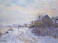 Snow rifts near the Seine